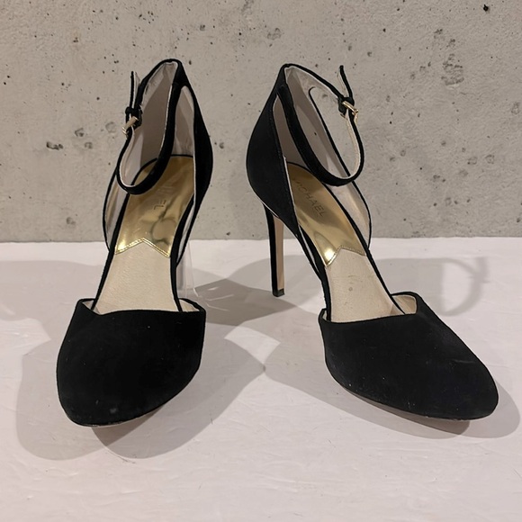 Michael Kors Shoes - Michael Michael Kors Black Suede Georgia Ankle Strap Almond-Toe Pump - Size 9.5